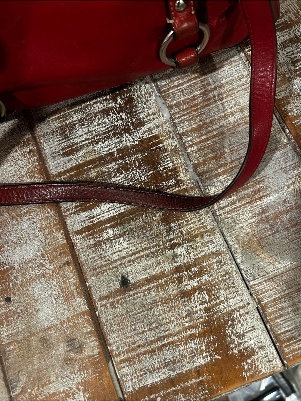 Coach Red Leather Double-Handle Gallery Tote with Ring Hardware F11525 - Picture 3 of 8